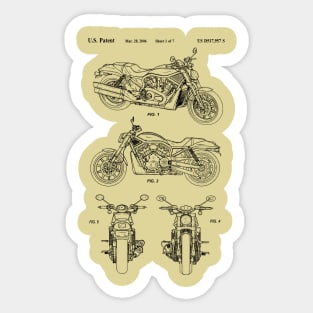 Motorcycle Designs Patent Print 2006 Sticker